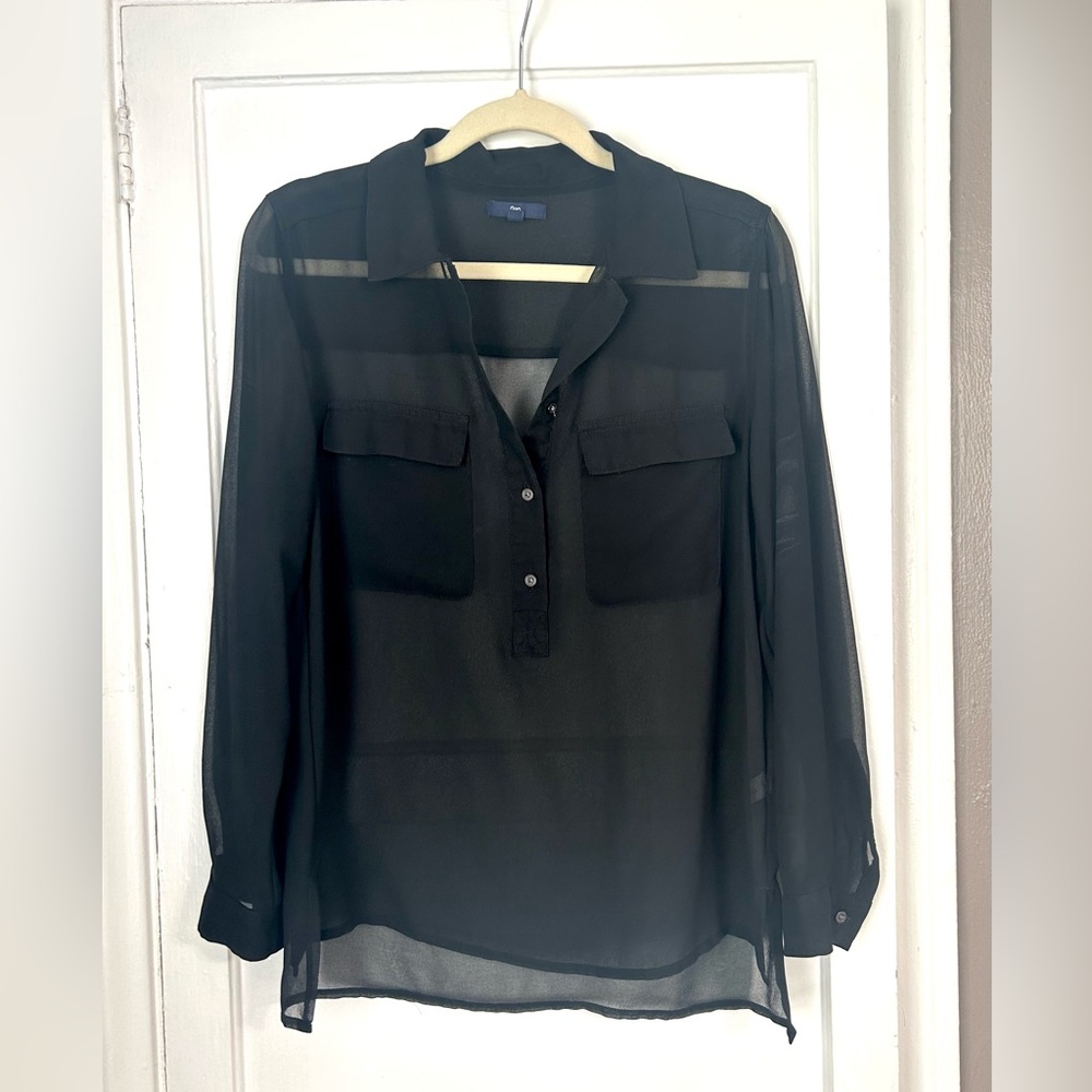 Sheer black Gap blouse